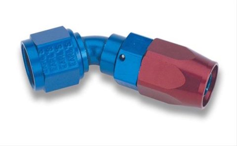 Earl's Performance Swivel-Seal Hose Ends 804610ERL Fitting, End, Swivel-Seal, 45 Degree, -10 AN to Female -10 AN, Aluminum, Red/Blue, Each