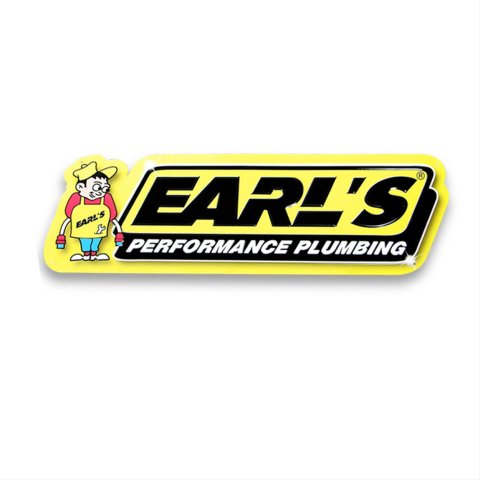Earl's Performance Metal Signs 10000ERL Tin Sign, Earls, Rectangle, 24 in. Width, 8.25 in. Height, Each