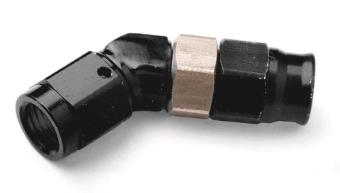 Earl's Performance Speed-Seal Hose Ends AT604533ERL End, Speed Seal, 45 Degree, -3 AN Female Threads, Aluminum, Black Anodized, Each