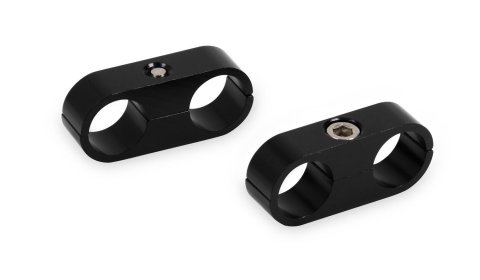 Earl's Performance Hose and Tubing Clamps 167506ERL Line Mounting Clamps, 2 Capacity, Aluminum, Black Anodized, 0.375 in. O.D., Pair