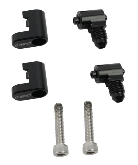 Earl's Performance LS Steam Vent Adapters LS9804ERL Coolant Crossover Components, Adapters, Fitting Type, Male Swivel Elbow, -4 AN Size, Aluminum, Black Anodized, Chevy, LS, Pair