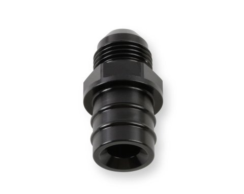 Earl's Performance PCV Fittings for GM LS LS0038ERL Valve Cover Breather Components, Fitting Adapter, Fits 0.750 in. Hole, -8 AN Male Threads, Aluminum, Black Anodized, Each