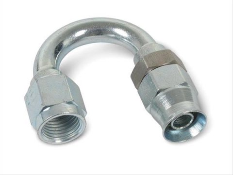 Earl's Performance Speed-Seal Hose Ends 618103ERL Fitting, End, Speed-Seal, 180 Degree, -3 AN Hose, -3 AN Female, Steel, Zinc Plated, Each