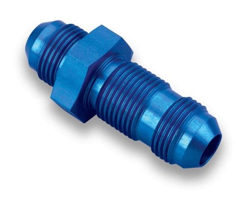 Earl's Performance Bulkhead Adapter Fittings 983208ERL Fitting, Straight, Union, -8 AN, Aluminum, Blue, Each