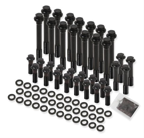 Earl's Performance Cylinder Head Bolt Kits HBS-003ERL Fasteners, Kits, Hex Head, Chromoly, Black Oxide, 7/16-14 in. Thread Size, Washers, Chevrolet, Small Block, Kit