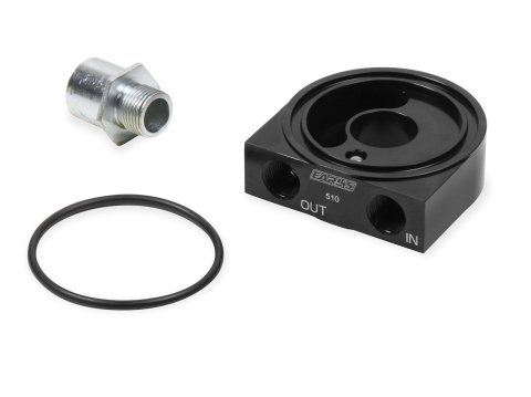 Earl's Performance Oil Filter Bypass Adapters 510ERL Adapter, Bypass, Sandwich, Aluminum, Black Anodized, 3/4-16 in. Thread, 3/8 in. Inlet/Outlet, Each