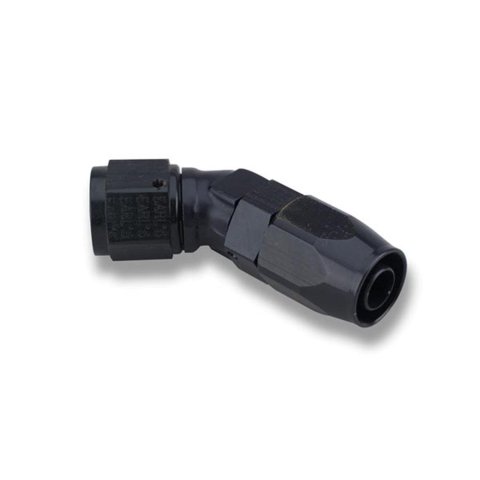 Earl's Performance Swivel-Seal Hose Ends AT804508ERL Fitting, End, Swivel-Seal, 45 Degree Low Profile, -8 AN to Female -8 AN, Aluminum, Black