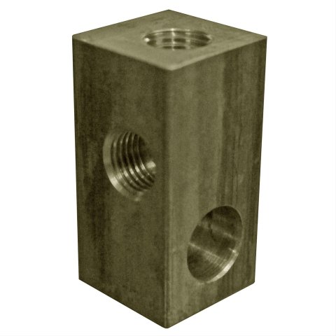 Earl's Performance Brake System Adapters 972052ERL Fitting, Adapter, Tee 3/8-24 I.F. on Both Runs, 3/8-24 I.F. Branch, 7/16 in. Mounting Hole, Brass, Each