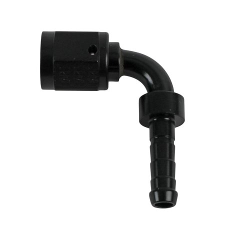 Earl's Performance Auto-Mate Hose Ends AT709104ERL Fitting, End, Auto-Mate, 90 Degree, Aluminum, Black Anodized, -4 AN, Female, Each
