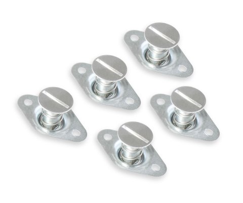 Earl's Performance Quarter-Turn Fasteners PANE5600-ERL Quick Fasteners, Fasteners, Flush Slotted, Steel, Zinc Plated, 5/16 in. Shank Diameter, 0.600 in. Shank Length, Set of 5