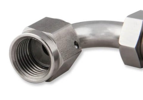Earl's Performance Power Steering Hose Ends SS139106ERL End, Steering, -6 AN, Compression, 90 Degree, Stainless Steel, Natural, Each