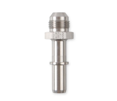 Earl's Performance Quick-Disconnect Fittings 961988ERL Fuel Rail Fitting, Stainless, Natural 1/2 in. Male Quick-Connect, -8 AN Male Threads, Each