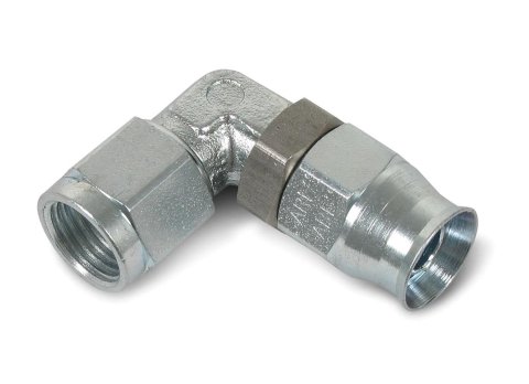 Earl's Performance Speed-Seal Hose Ends 609004ERL Fitting, End, Speed-Seal, 90 Degree, -4 AN Hose, -4 AN Female, Steel, Zinc Plated, Each