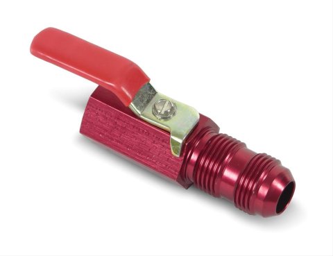 Earl's Performance Shut-Off Valves 230505ERL Valve, Aluminum, Red, 1/2 in. Female NPT Inlet, -10 AN Bulkhead Outlet, 2 3/4 in. Overall Length, Each