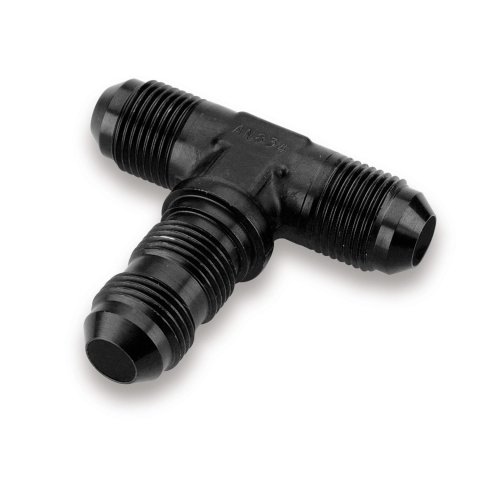 Earl's Performance Bulkhead Tee Adapter Fittings AT983403ERL Fitting, Adapter, Aluminum, Black Anodized, Each