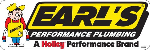 Earl's Performance Decals 36-282 Decal, Yellow/Black/White, Plumbing Logo, Each