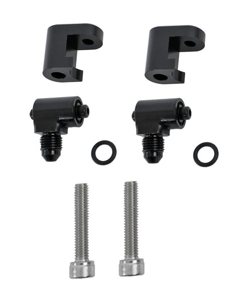 Earl's Performance LS Steam Vent Adapters LS9807ERL Adapters, Coolant Crossover Components, -3 AN Size, Aluminum, Black, Chevy, Small Block LS, Pair