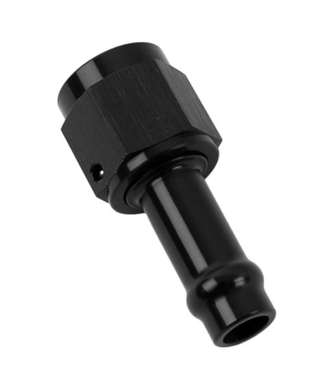Earl's Performance Vapor Guard Hose Ends 750166ERL End, -6AN Female, 3/8 Barb, Socketless, Straight Swivel, Guard, Aluminum, Black, Each