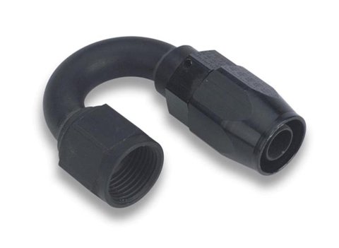Earl's Performance Swivel-Seal Hose Ends AT818008ERL Fitting, End, Swivel-Seal, 180 Degree, -8 AN to Female -8 AN, Aluminum, Black, Each