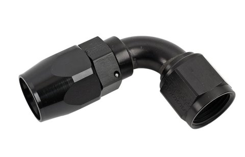 Earl's Performance Swivel-Seal Hose Ends AT809110ERL Fitting, End, Swivel-Seal, 90 Degree, -10 AN to Female -10 AN, Aluminum, Black, Each