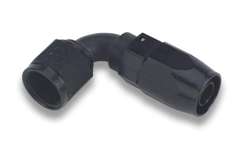 Earl's Performance Swivel-Seal Hose Ends AT809112ERL Fitting, End, Swivel-Seal, 90 Degree, -12 AN to Female -12 AN, Aluminum, Black, Each