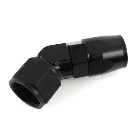 Earl's Performance Swivel-Seal Hose Ends AT804512ERL Fitting, End, Swivel-Seal, 45 Degree Low Profile, -12 AN to Female -12 AN, Aluminum, Black