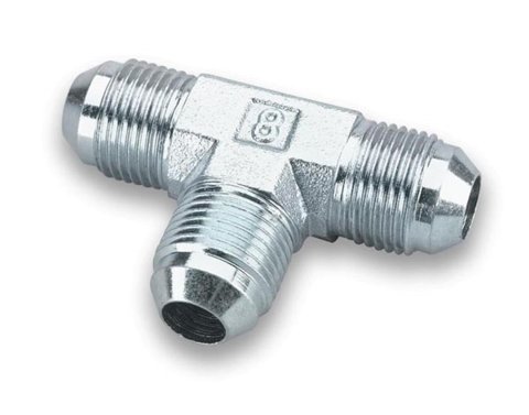 Earl's Performance Tee Adapter Fittings 962404ERL Fitting, Adapter, -4 AN, Steel, Zinc Plated, Each