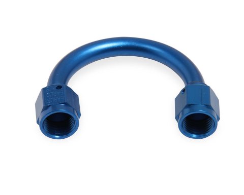Earl's Performance Fuel Line Adapter Fittings 918106ERL Fitting, Coupler, Union, AN to AN, 180 Degree, Aluminum, Blue Anodized, -6 AN, -6 AN, Swivel, Each