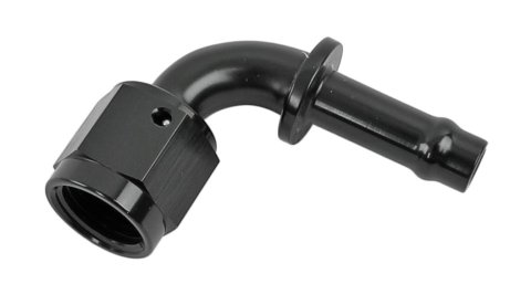 Earl's Performance Vapor Guard Hose Ends 759156ERL End, Guard, 90 degree, 5/16 in. Size, Socketless Barb, -6 AN Female Threads, Aluminum, Black, Each
