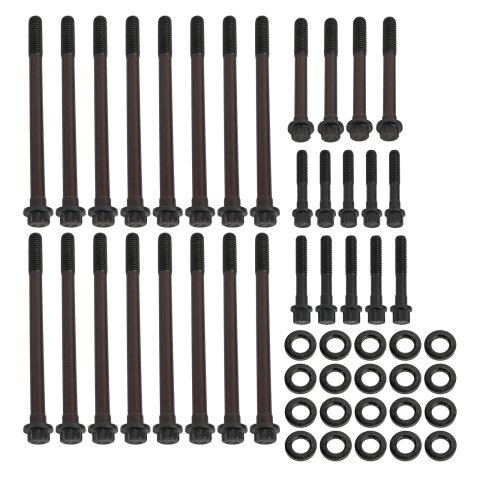 Earl's Performance Cylinder Head Bolt Kits TBS-001ERL Fasteners, Kits, 12-point Head, Chromoly, Black, Flat Washers, Chevrolet, 4.8L LS, 5.3L LS, 5.7L LS, 6.0L LS, Kit