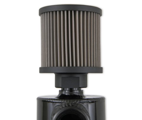 Earl's Performance Breather Tanks CT100ERL Oil Tank, Aluminum, Black Anodized, Single -12 AN ORB, Each