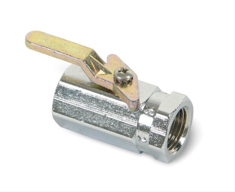 Earl's Performance Shut-Off Valves 230501ERL Valve, Brass, Chrome, 3/8 in. Female NPT Inlet, 3/8 in. Female NPT Outlet, 1 3/4 in. Overall Length