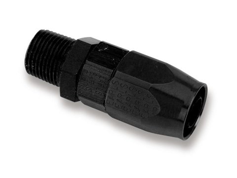 Earl's Performance Swivel-Seal Coupler Hose Ends AT820166ERL Fitting, End, Swivel Seal Coupler, Straight, Aluminum, Black Anodized, -6 AN Swivel, 3/8 in. NPT Male
