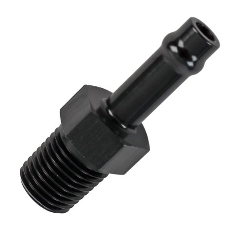 Earl's Performance Vapor Guard Hose Ends 781605ERL End, Guard, Straight, 5/16 in. Size, Socketless Barb, 1/4 in. NPT Male, Aluminum, Black, Each