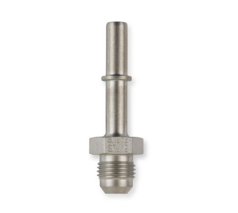 Earl's Performance Quick-Disconnect Fittings 961964ERL Fuel Rail Fitting, Stainless Steel, Natural, 5/16 in. Tube Quick Connect to -6 AN Male Threads, Each