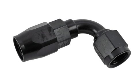 Earl's Performance Swivel-Seal Hose Ends AT809106ERL Fitting, End, Swivel-Seal, 90 Degree, -6 AN to Female -6 AN, Aluminum, Black, Each