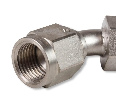 Earl's Performance Power Steering Hose Ends 134606ERL Fitting, End, Steering, 45 Degree, -6 AN to -6 AN Female Thread, Steel, Zinc Plated, Each