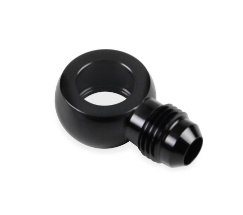 Earl's Performance Carburetor Inlet Fittings 977666ERL Fitting, 9/16 in. Banjo, -6AN Male Threads, Aluminum, Black Anodized, Each