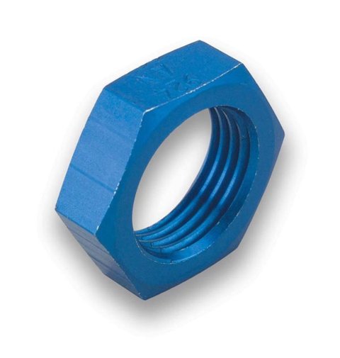 Earl's Performance Bulkhead Nuts 992410ERL Fitting, Nut, -10 AN, Aluminum, Blue Anodized, Each