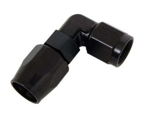 Earl's Performance Swivel-Seal Hose Ends AT809006ERL Fitting, End, Swivel-Seal, 90 Degree Low Profile, -6 AN to Female -6 AN, Aluminum, Black