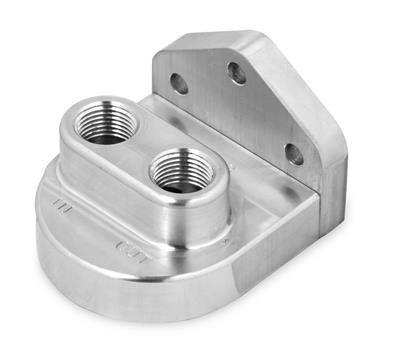 Earl's Performance Remote Oil Filter Mounts 2178ERL Mount, Remote, Single Filter, 3/4-16 in., Billet Aluminum, Natural, Each