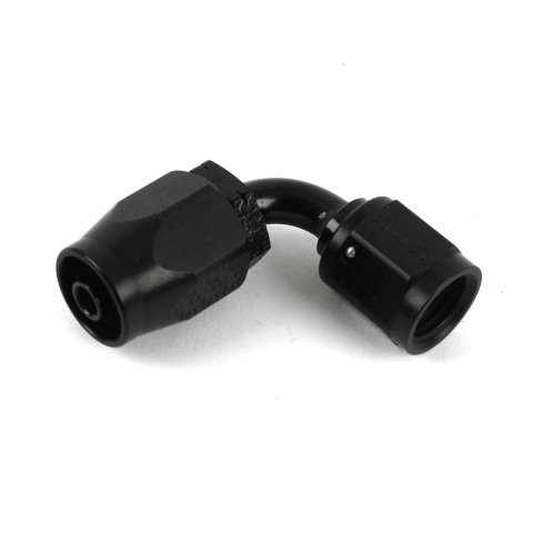 Earl's Performance Auto-Fit Hose Ends AT309104ERL End, Auto-Fit, 90 Degree, -4 AN Female Threads, Aluminum, Black Anodized, Each