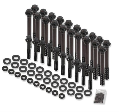Earl's Performance Cylinder Head Bolt Kits HBS-002ERL Fasteners, Kits, Hex Head, Chromoly, Black Oxide, Washers, Chevrolet, LS, Kit