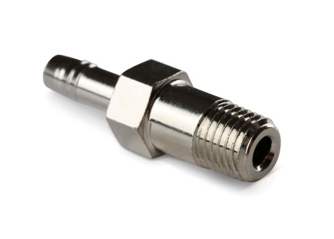 Earl's Performance Hose Barb to Pipe Thread Adapters 988021ERL Fitting, Adapter, NPT Barb, Straight, Steel, Nickel Plated, 1/16 in. NPT, 5/32 in. Barb, Each