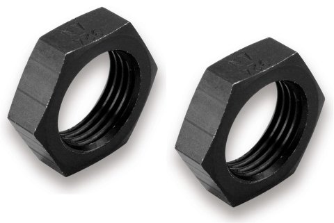 Earl's Performance Bulkhead Nuts AT592404ERL Fitting, Nut, -4 AN, Female Thread, Aluminum, Black Anodized, Each