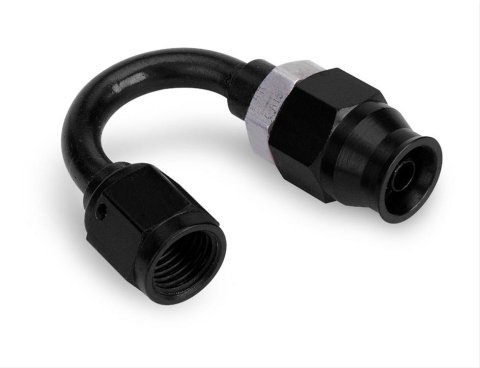 Earl's Performance Speed-Seal Hose Ends AT618138ERL End, Speed Seal, 180 Degree, -8 AN Female Threads, Aluminum, Black Anodized, Each