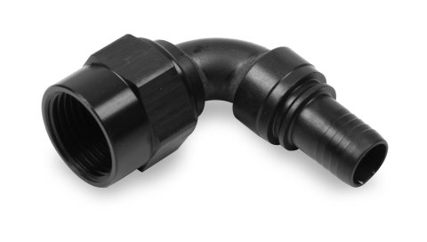 Earl's Performance UltraPro Hose Ends 689108ERL Ends, UltraPro, 90 degree, -8 AN Size, Crimp Non-swivel, Aluminum, Black, Each