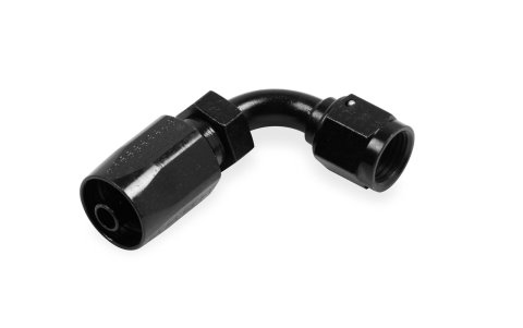 Earl's Performance Power Steering Hose Ends 159106ERL End, Steering, 90 Degree, -6 AN to -6 AN Female Thread, Steel, Black Chomate, Each
