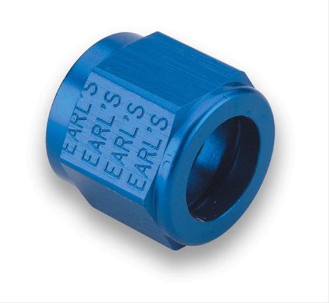 Earl's Performance Tube Nuts 581804ERL Fitting, Nut, -4 AN, Aluminum, Blue Anodized, Pair