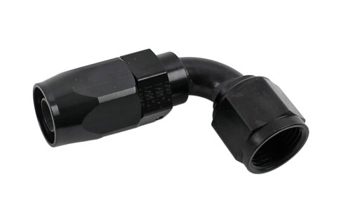 Earl's Performance Swivel-Seal Hose Ends AT809108ERL Fitting, End, Swivel-Seal, 90 Degree, -8 AN to Female -8 AN, Aluminum, Black, Each